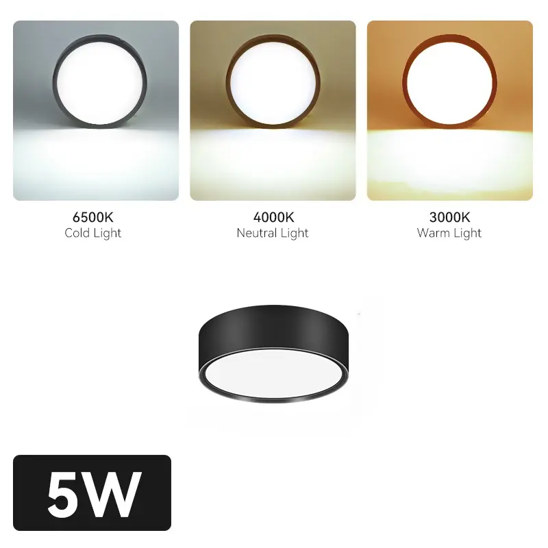 CANMEI 5W LED SURFACE MOUNTED DOWNLIGHT BLK 17740