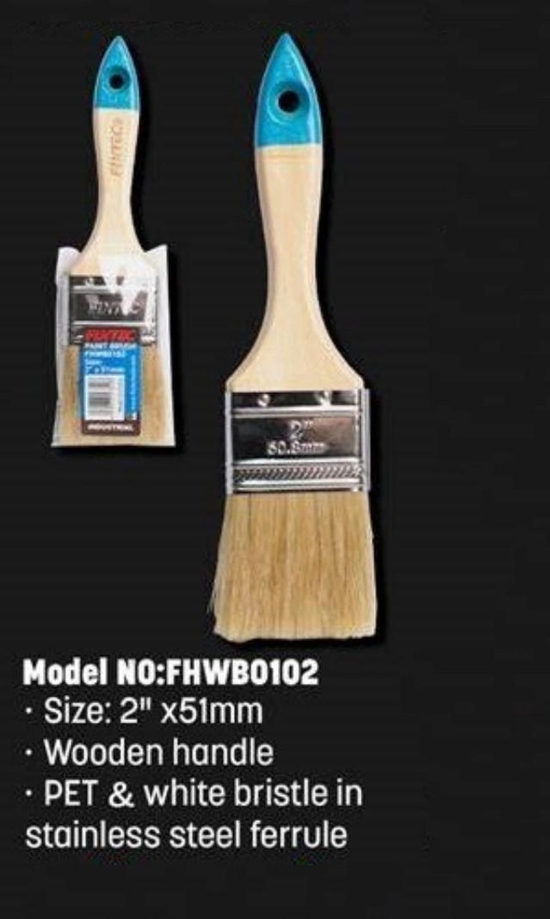 FIXTEC WOODEN HANDLE PAINT BRUSH 2" FHWB0102