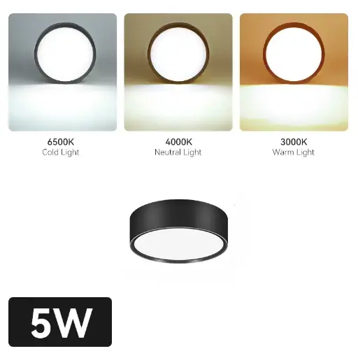 CANMEI 5W LED SURFACE MOUNTED DOWNLIGHT BLK 17740
