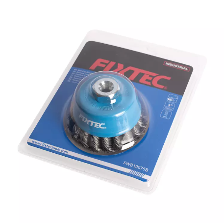 [FWB10075B] FIXTEC WIRE CUP BRUSH WITH NUT 75MM 3" FWB10075B 48'S