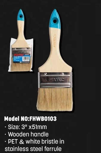 [FHWB0103] FIXTEC WOODEN HANDLE PAINT BRUSH 3" FHWB0103